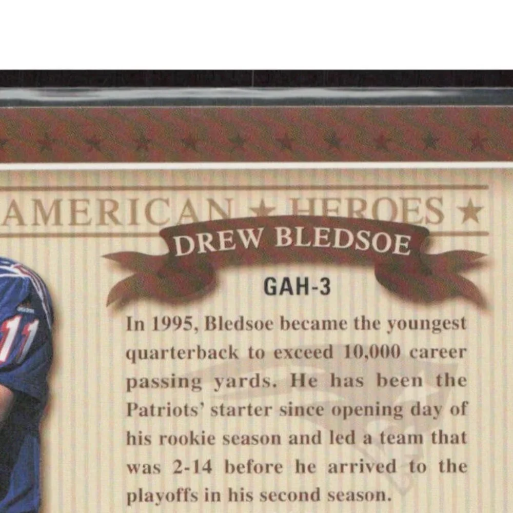 1999 Leaf Rookies & Stars #GAH-3 Drew Bledsoe Great American Heroes #1896/2500